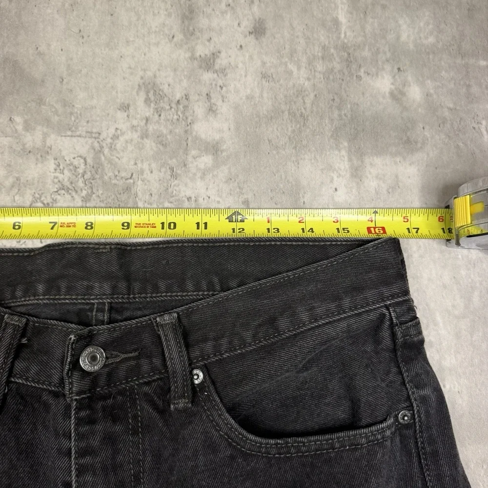 Levi’s 505 Black Denim Regular Fit Men's Red Tab Straight Leg Jeans Size 33 X 34